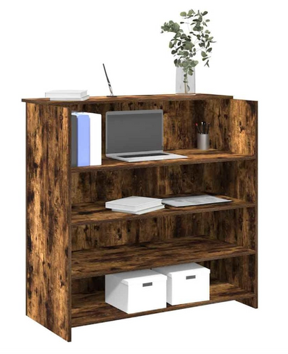 Balie – Receptiebalie – Ontvangstbalie – Balie Kantoor – Salonbalie – Hoogwaardige Houten Afwerking – Compacte Afmetingen 100x50x103,5 cm