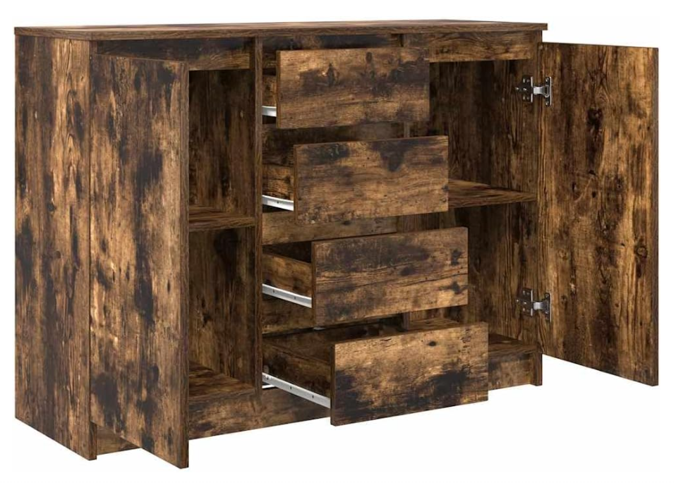 Sideboard – Opbergmeubel – Dressoir – Halmeubel – Buffetkast – Gerookt Eiken – Duurzaam Bewerkt Hout – Compacte Afmetingen 100,5x35x76 cm