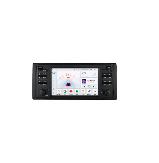 CarPlay - Multimedia Autoradio - Car CarPlay Scherm - Autoradio - 7'' - 2Din - Android Autoradio Multimedia Videospeler - voor BMW 5 Serie E39 X5 E53 M5 Navi RDS Stereo GPS - (8Core - 3G - 32G) - QUORE