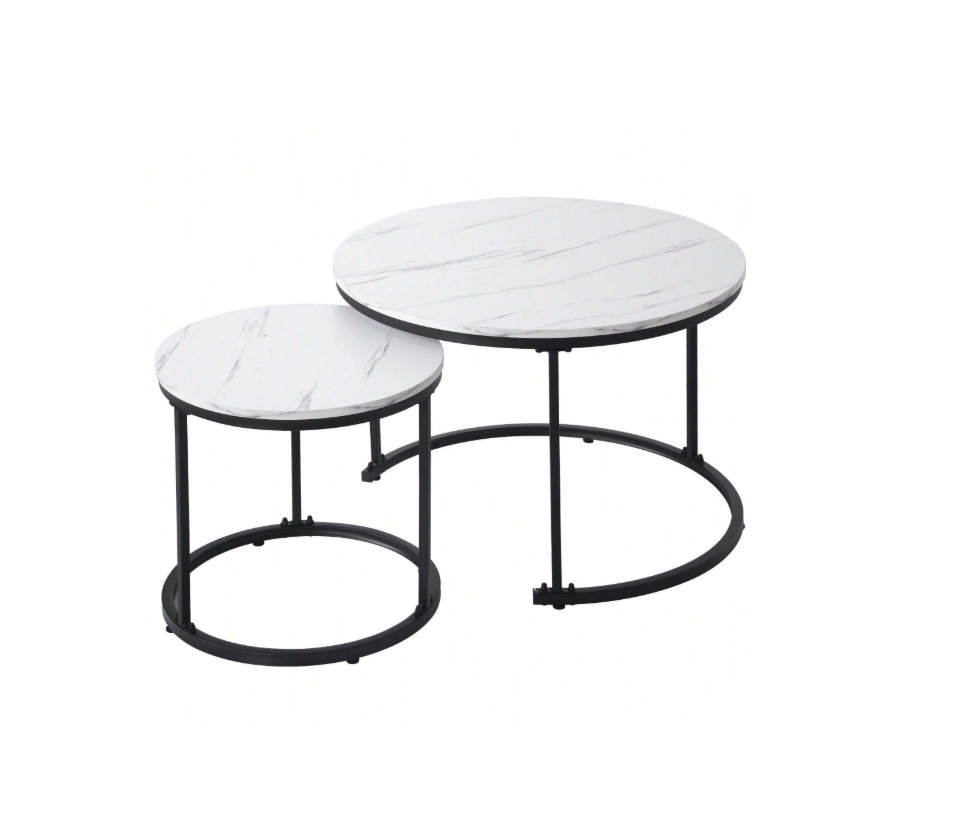 Koffietafel - Table - Coffe table - Living Room Table - Moderne minimalistische stijl - Combinatie salontafelset - Home Leisure Table - Eenvoudige hoge salontafel - Wit
