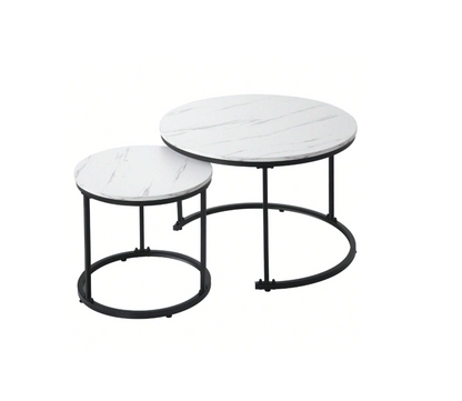 Koffietafel - Table - Coffe table - Living Room Table - Moderne minimalistische stijl - Combinatie salontafelset - Home Leisure Table - Eenvoudige hoge salontafel - Wit