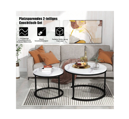 Koffietafel - Table - Coffe table - Living Room Table - Moderne minimalistische stijl - Combinatie salontafelset - Home Leisure Table - Eenvoudige hoge salontafel - Wit