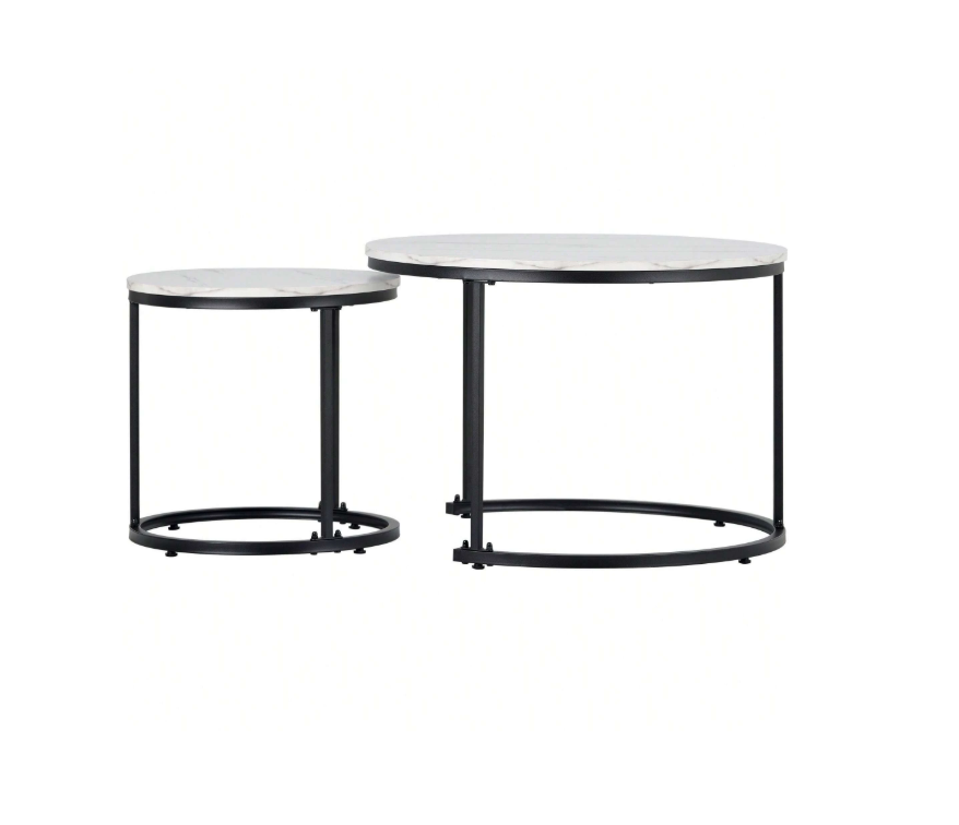 Koffietafel - Table - Coffe table - Living Room Table - Moderne minimalistische stijl - Combinatie salontafelset - Home Leisure Table - Eenvoudige hoge salontafel - Wit