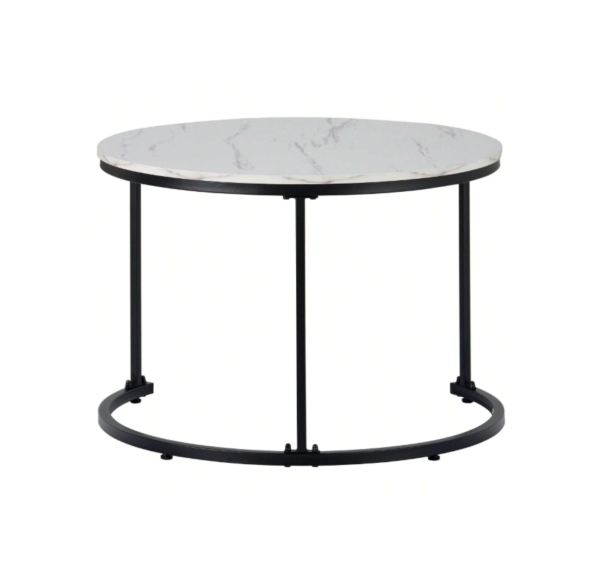 Koffietafel - Table - Coffe table - Living Room Table - Moderne minimalistische stijl - Combinatie salontafelset - Home Leisure Table - Eenvoudige hoge salontafel - Wit