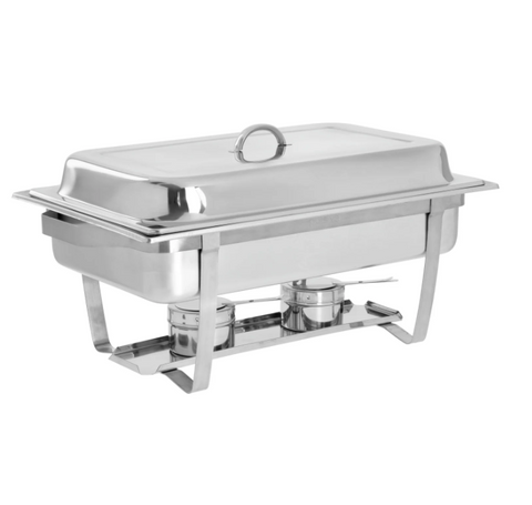 Buffet Chafing Dishes - Non-Stick - Rectangle - Food Container for Baking BBQ Party - 6PCS - Stainless Steel Chafer - Silver