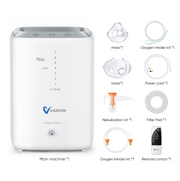 NT-04 - Zuurstofconcentrator - 2 in 1 - Oxygen Concentrator - Zuurstof Generator - Draagbaar - Zuurstofpomp - Pollen - Zuurstof - Luchtreiniger - 93%+/-3% - 1- 7L/min - Wit