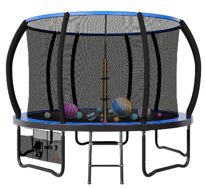 Buitentrampoline – Springtoestel – Trampolinespringen – Tuintrampoline – Ronde Trampoline – 228 cm Diameter – Veiligheidsnet & Roestvrijstalen Frame