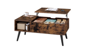 Adjustable Coffee Table - Folding Table with Storage - Modern Coffee Table - Wooden Table - 100x50x43 cm - Rustic Brown