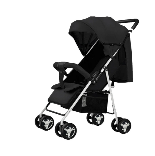 kinderwagen - 3 in 1 Draagbare Kinderwagen - Jogging buggy - Baby kinderwagen - Kinderwagen - Runner - Lichtgewicht kinderwagen - Baby Trolley - Reiswagen voor pasgeboren baby's - Zwart - QUORE