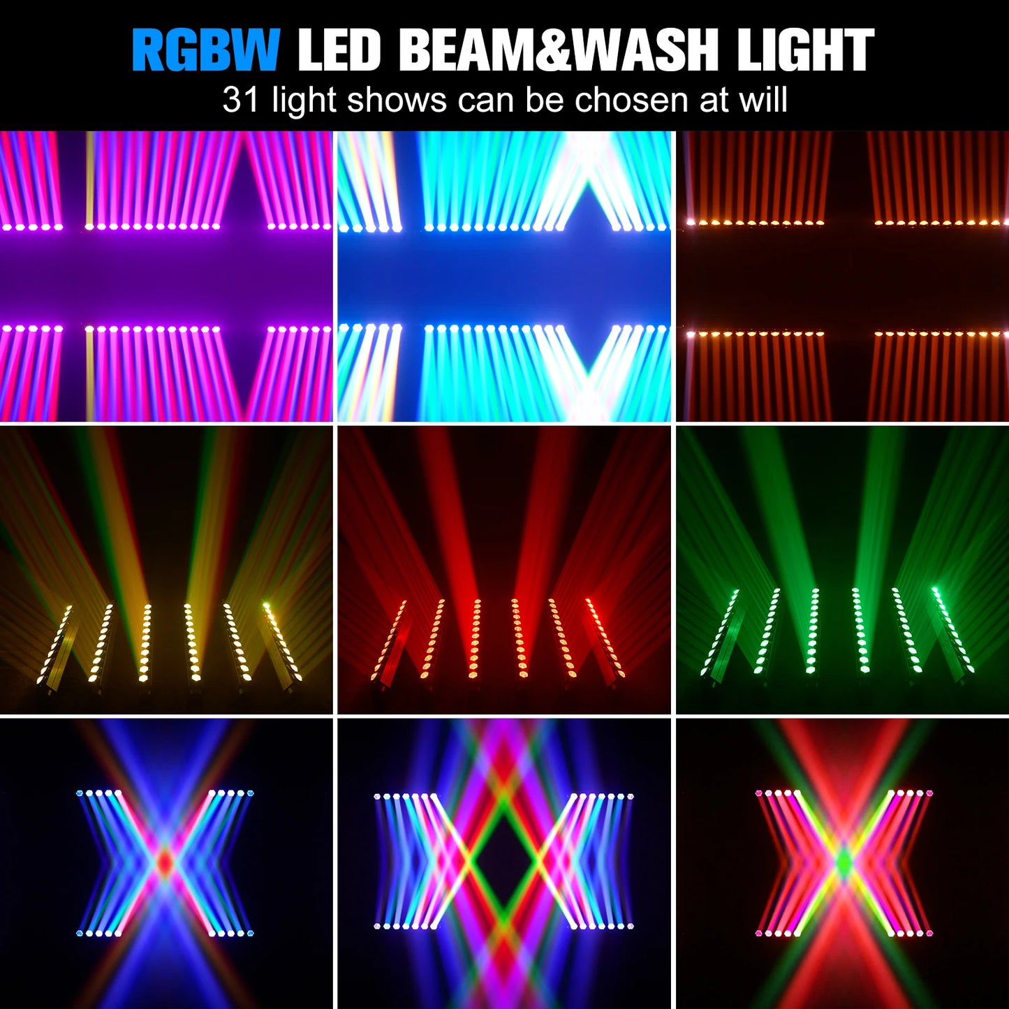 LED Wallwasher – Wall Washer Lamp – Podiumverlichting – DJ Licht – Feestverlichting – Set Van 2 – 180W RGBW 4in1 LED – DMX512 Geluidsgestuurd