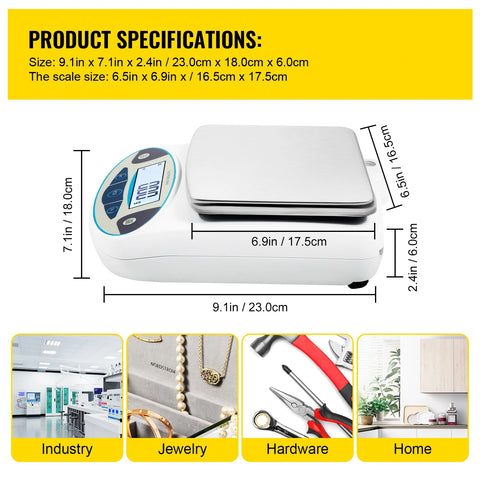 Keukenweegschaal - Keukenweegschalen - Voedingsweegschaal - 5000g x 0.01g - Analytische Weegschaal - Roestvrij staal