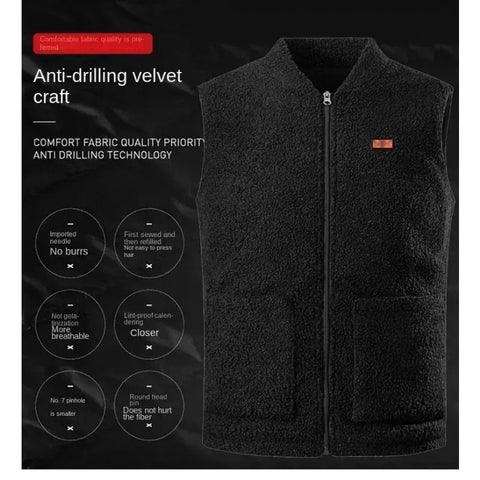 Heater Jacket - Verwarmde Bodywarmer - Verwarmde Kleding - USB Verwarmd Vest - 3-snelheden Verstelbare Temperatuur - Unisex - Wasbaar - Mouwloos - voor Winter & Buitensport - Maat L - Grijs