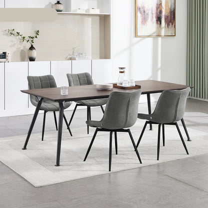 Velvet Eetkamerstoelen - Retstoel -  Stoelen - Kuipstoelen - Eetkamerstoel - Set van 4 - 360° Draaibaar – Ergonomisch & Gestoffeerd – Zwart - QUORE