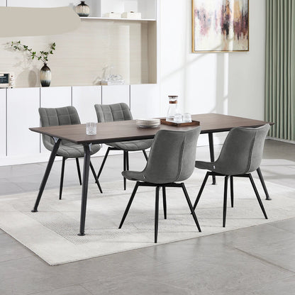 Velvet Eetkamerstoelen - Eetstoel -  Stoelen - Kuipstoelen - Eetkamerstoel - Set van 4 - 360° Draaibaar – Ergonomisch & Gestoffeerd – Donkergrijs - QUORE
