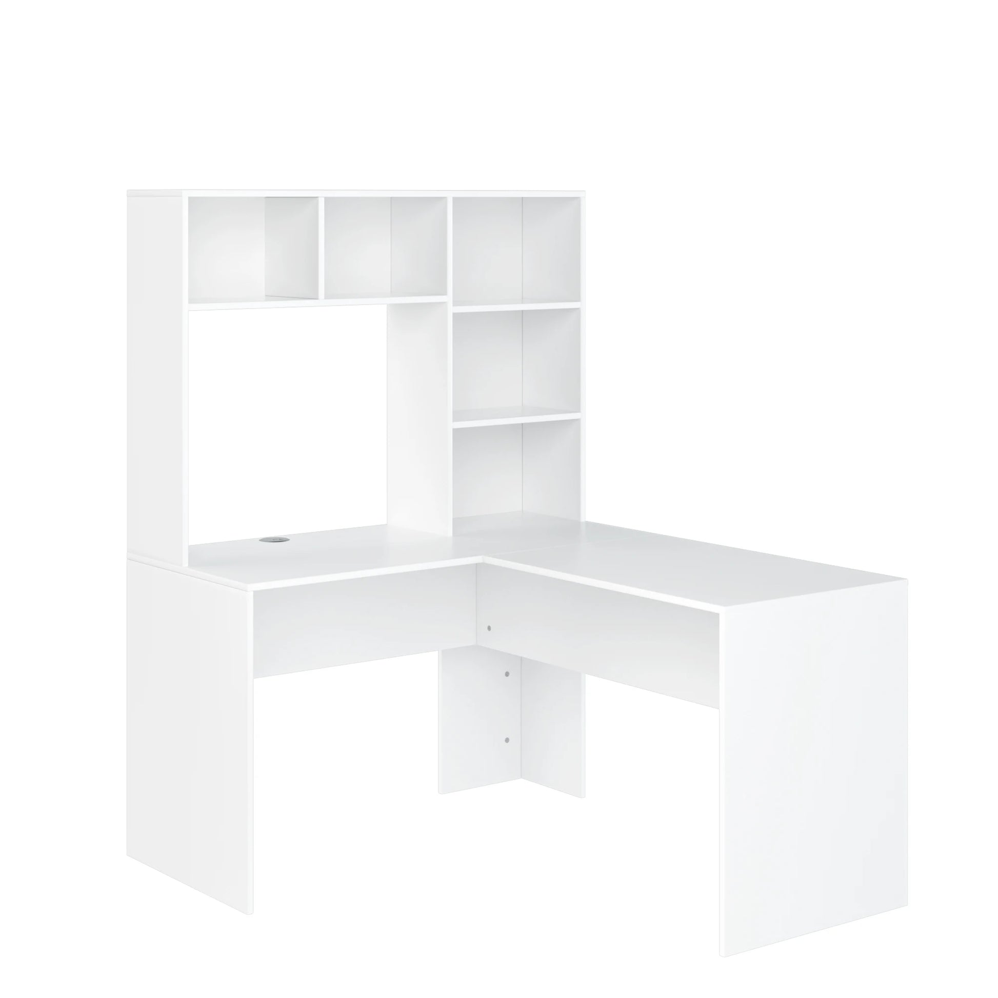 Hoekbureau - Bureau - Game Bureau - L-vormig Computertafel - 124.7 x 107.8 x 152.5 cm - Kantoor- en Studiemeubilair - Desk - Wit - QUORE