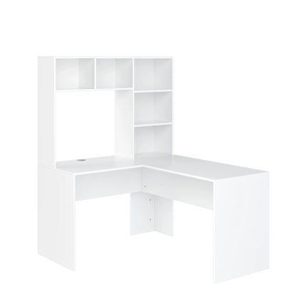 Hoekbureau - Bureau - Game Bureau - L-vormig Computertafel - 124.7 x 107.8 x 152.5 cm - Kantoor- en Studiemeubilair - Desk - Wit - QUORE