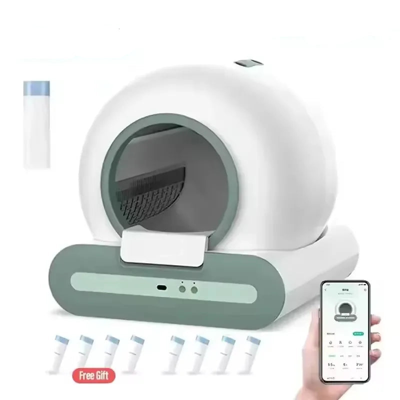 Automatische Kattenbak - Kattenbakvulling - Kattentoilet - met Zelfreinigende Functie - App Controle - 65l Smart Cat Wc - Deodorizati Afneembare - 48 x 53 x 50 cm - Wit