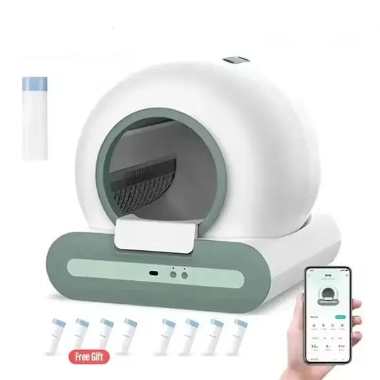 Automatische Kattenbak - Kattenbakvulling - Kattentoilet - met Zelfreinigende Functie - App Controle - 65l Smart Cat Wc - Deodorizati Afneembare - 48 x 53 x 50 cm - Wit
