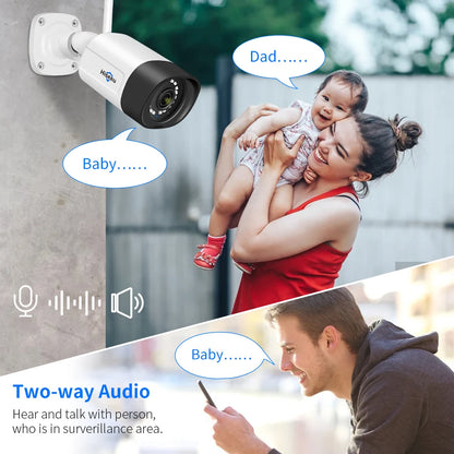 Beveiligingscamerasysteem - Bewakingscamera - Beveiligingscamera - 2K 5MP Camera - CMOS - Openlucht - 8 stuks- IP67 - Wit - QUORE