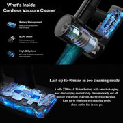 Cordless Stick Vacuum Cleaner - Stick Vacuum Cleaner - Vacuum Cleaner - Cordless Stick Vacuum Cleaner - Powerful Suction - 19500Pa - RGB Ring Light - Magnetic Charging Port - Red