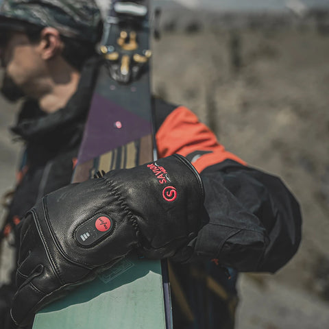 Savior Heat - Heated Gloves - Electric Heated Gloves - Rechargeable Battery - Ski Heated Gloves - Ski Snowboarding Motorcycle - Size: L - Black