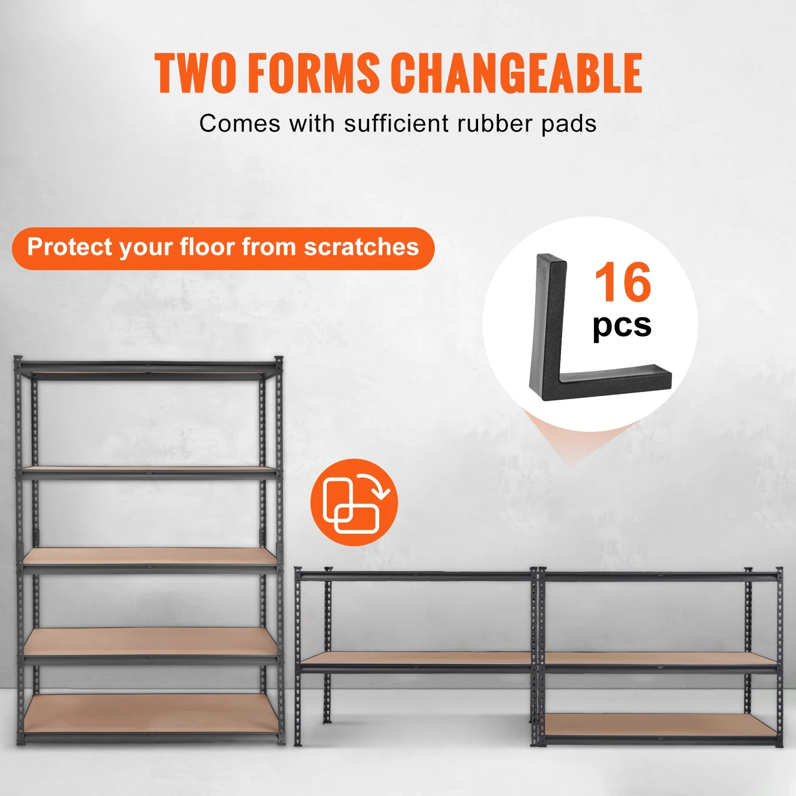 Opslagrek Metaal - Metalen Stellingkast - 5 Laags - Heavy Duty - Verstelbare Planken - Industriële Opbergrek - Voor Garage - Keuken - Magazijn - 18 x 36 x 72inch - QUORE