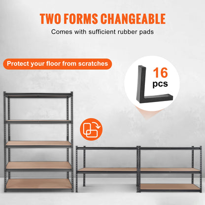 Opslagrek Metaal - Metalen Stellingkast - 5 Laags - Heavy Duty - Verstelbare Planken - Industriële Opbergrek - Voor Garage - Keuken - Magazijn - 12 x 30 x 60inch - QUORE