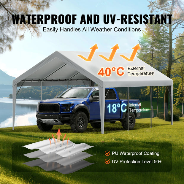Garagetent - Tent - Partytent - Carport Tent - Carport Tent - Garagetent - Vervangende Garagetent - 7,5inch - Heavy-Duty Waterdicht & UV Beschermd
