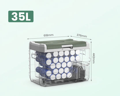 Draagbare Koelbox – Mobiele Koelkast – Camping Koelbox – Auto Koelbox – 35L Inhoud – Koelen Tot 0°C – Vriezen Tot -20°C - QUORE