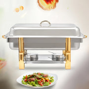 9L Buffet Warmer - Warmhoudplaat - Chafing Dish - Voedselwarmer - Warmhoudpan - Roestvrij staal - QUORE