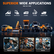 OBD2-Scanner - Diagnosecomputer - Slimme Diagnosetool - Foutverwijdering - OBD2 - 12V/24V zware vrachtwagenapparatuur - graafmachinescanner - scanner voor bouwmachines diesel volledig systeem - zwart