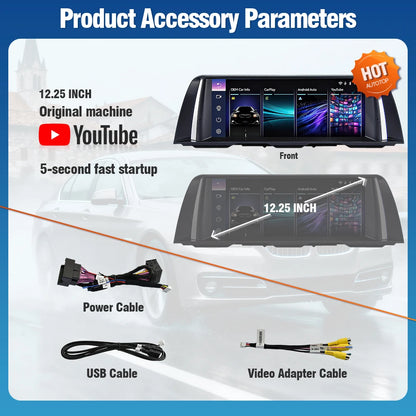 Multimedia Speler – Autonavigatie Systeem – Touchscreen Radio – Carplay Android Auto – F10 CIC Variant – 10,25 Inch Scherm – Draadloze Connectiviteit