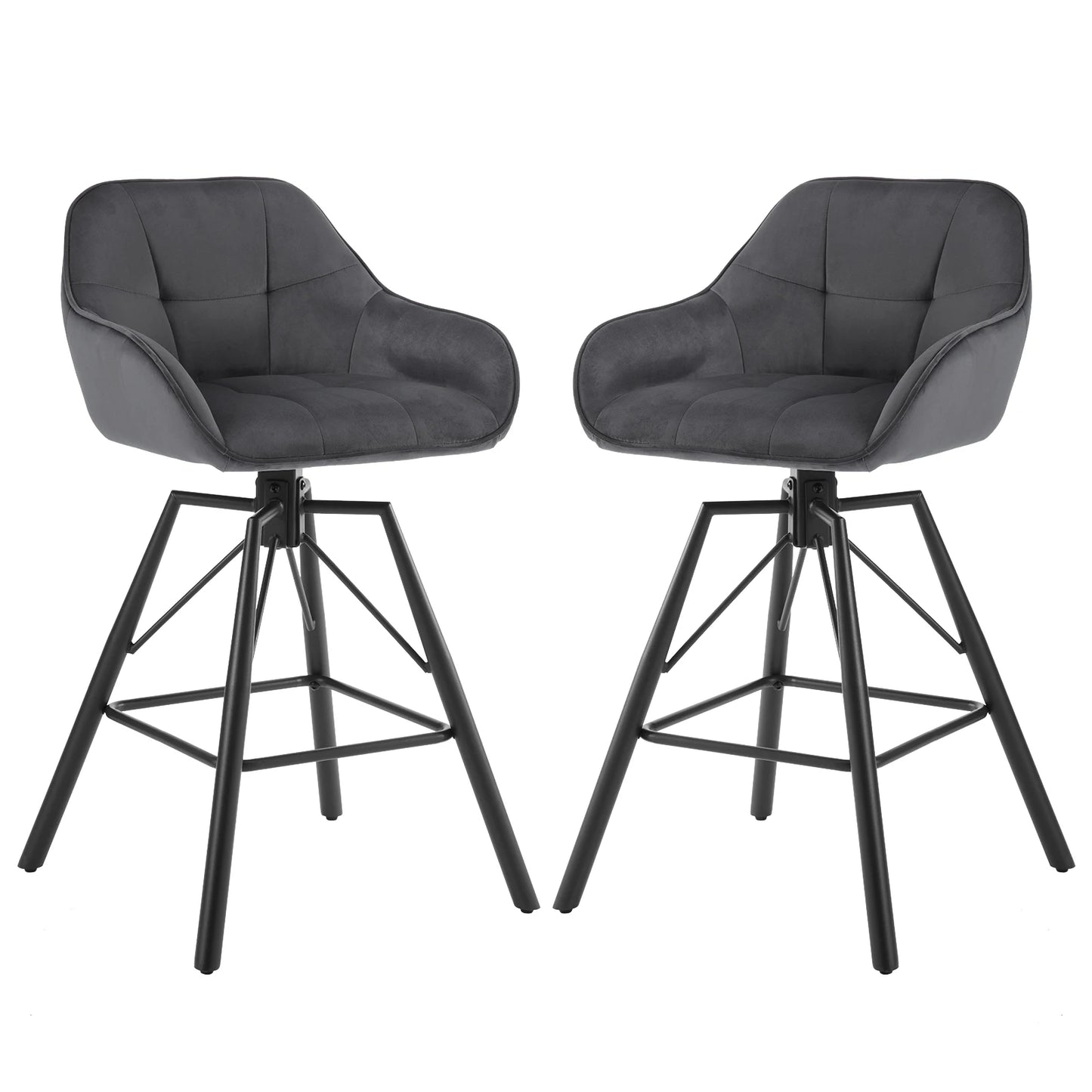 Barstoel – Barkruk – Draaistoel – Zitstoel – Velours – 360° Draaibaar – Max. Draagkracht 150 Kg