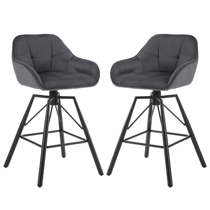 Barstoel – Barkruk – Draaistoel – Zitstoel – Velours – 360° Draaibaar – Max. Draagkracht 150 Kg