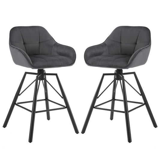 Barstoel – Barkruk – Draaistoel – Zitstoel – Velours – 360° Draaibaar – Max. Draagkracht 150 Kg