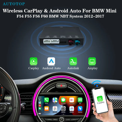 CarPlay Android Auto Decoder Box – Smart Adapter – Interface Module – Multimedia Connector – Infotainment Upgrade – Compatibel met BMW Mini R55-F55 – Eenvoudige Plug-and-Play Installatie – Draadloze Connectiviteit - QUORE