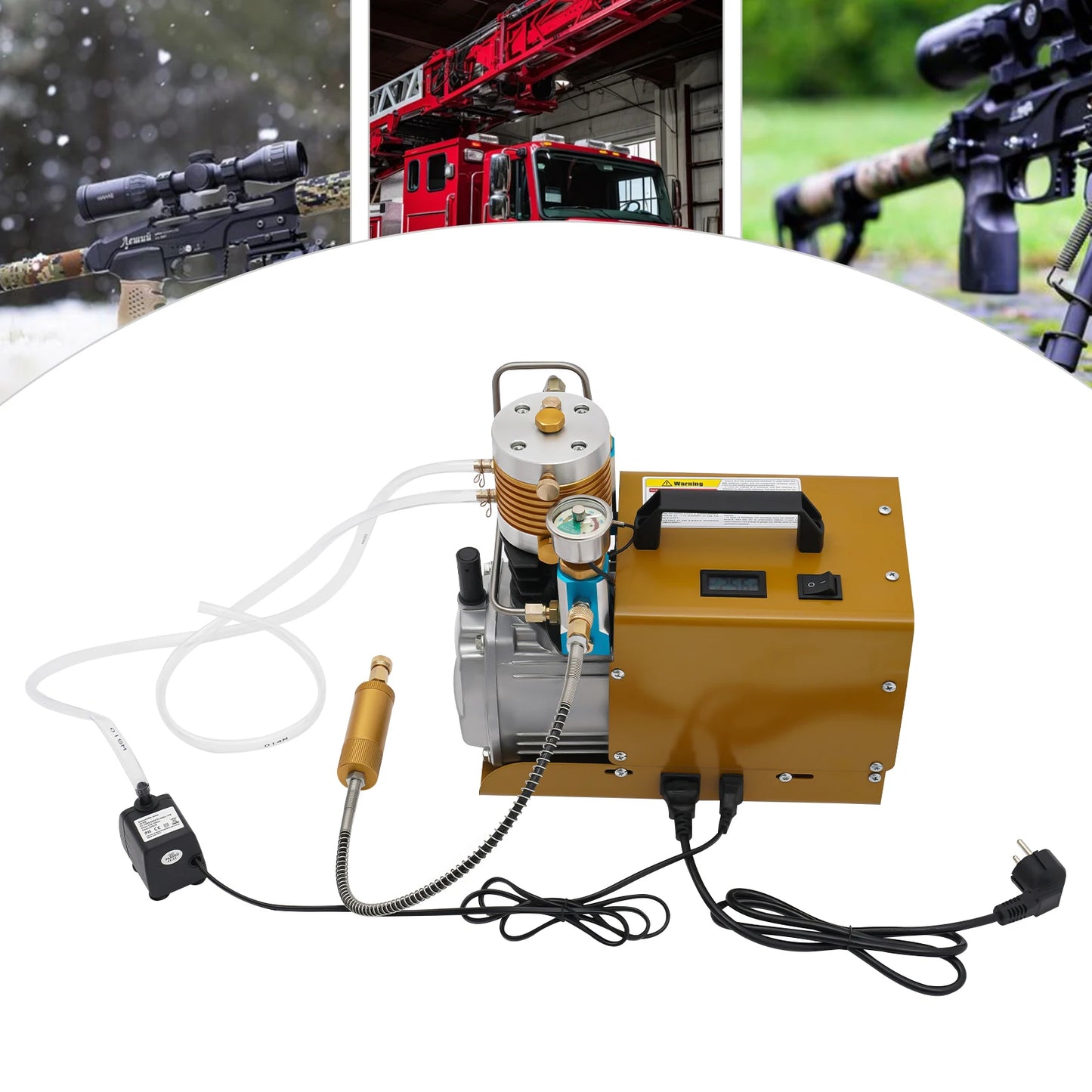 Hogedruk Luchtpomp – Draagbare Pomp – PCP Compressor – Gasfles Opblazer – 1.8 kW Motor – 5 Tot 30 MPA Instelbaar
