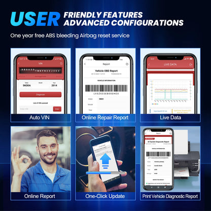 OBD Scanner - OBD2 - Auto Scanner - Auto uitlezen - Diagnose Apparatuur voor Auto's - OBD2 Bluetooth Auto Scanner - All-System Diagnose Tool - Universele Auto Code Reader - 120+ Automerken - Lifetime Gratis Updates - 2025 Versie - QUORE