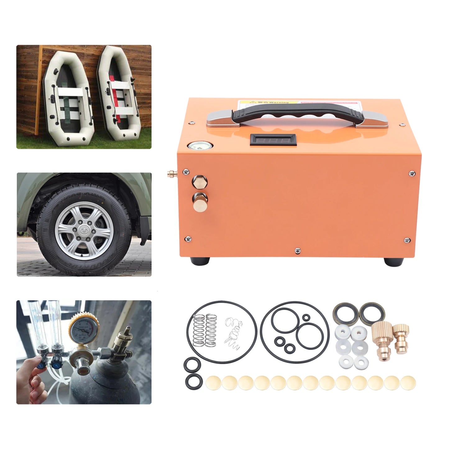 Hogedruk Luchtpomp – PCP Pomp – Compressor – Cilinder Vuller – Paintball Compressor – RVS & Koper – 300W Motor – Compact & Draagbaar