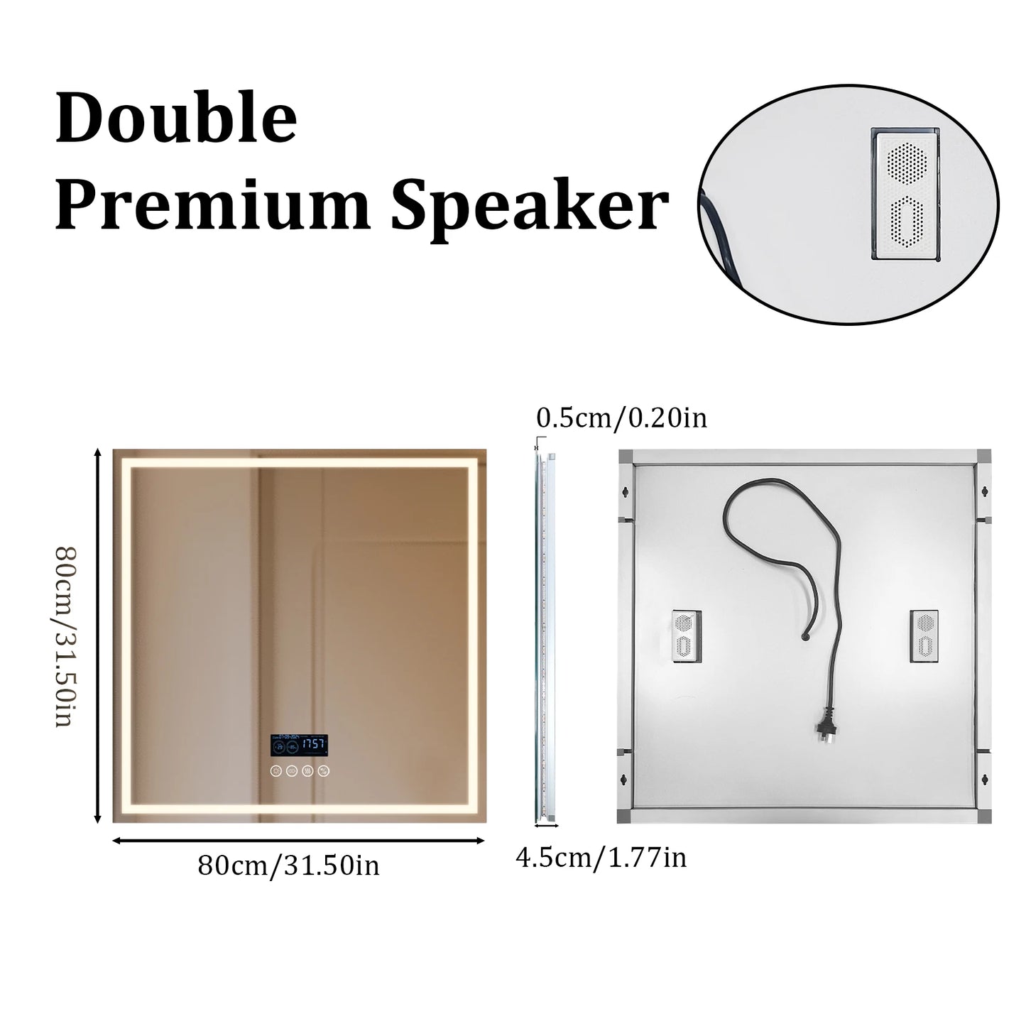 LED Badkamerspiegel – Slimme Spiegel – Anti-Condens Spiegel – Bluetooth Spiegel – Touchbediening – 6000 Lumen – Aluminium Ontwerp - Rond