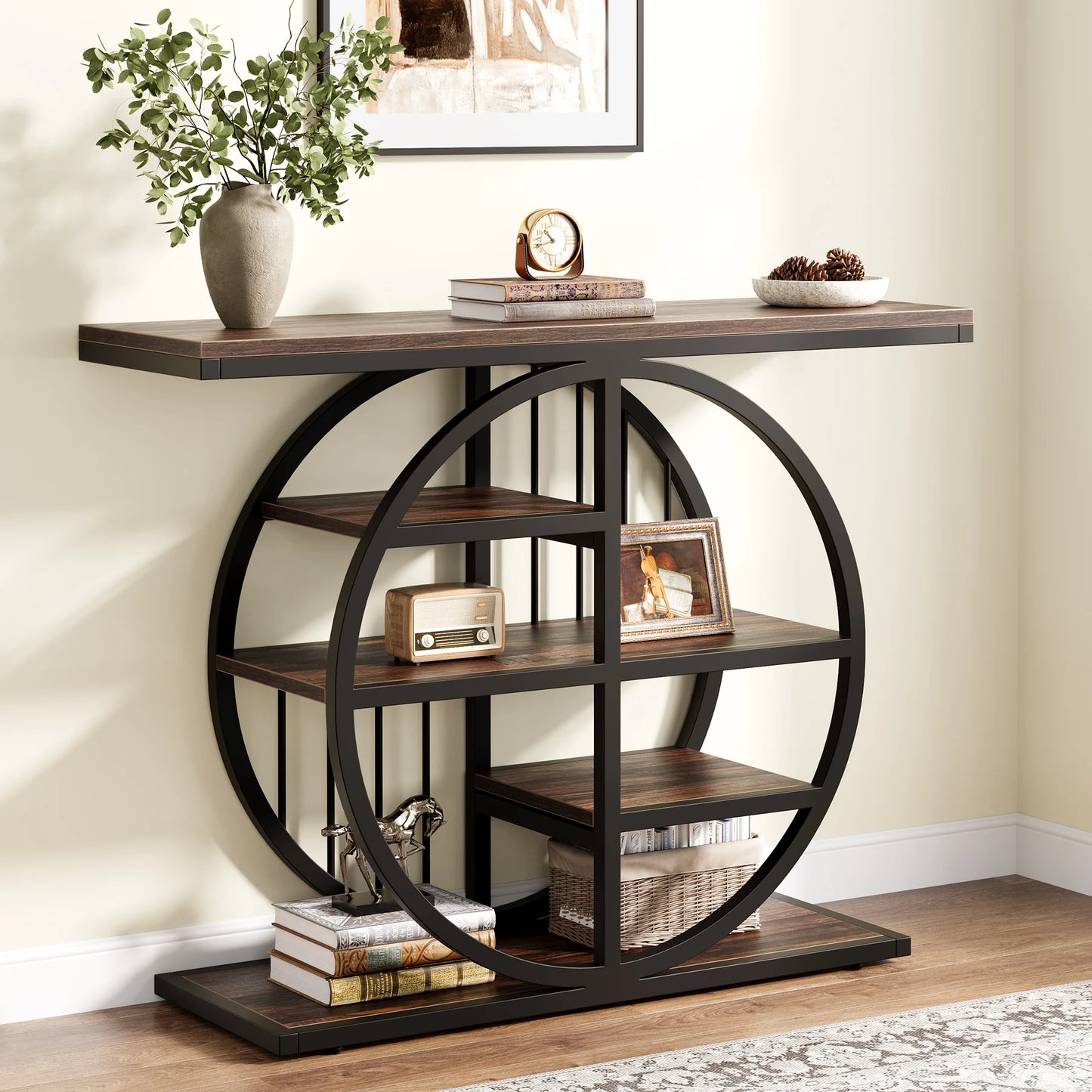 Console Tafel – Sidetable – Haltafel – Bijzettafel – Opbergtafel – Houten Blad 4 Cm – Verstelbare Poten