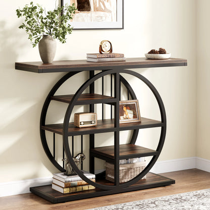 Console Tafel – Sidetable – Haltafel – Bijzettafel – Opbergtafel – Houten Blad 4 Cm – Verstelbare Poten