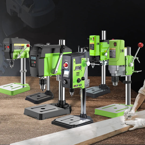 Bench Drill - 710W - 1-16mm - Variable Speed ​​- 60Hz - Work Table - Tiltable - Depth Stop - Column Drill - Table Column Drill - Vegetable