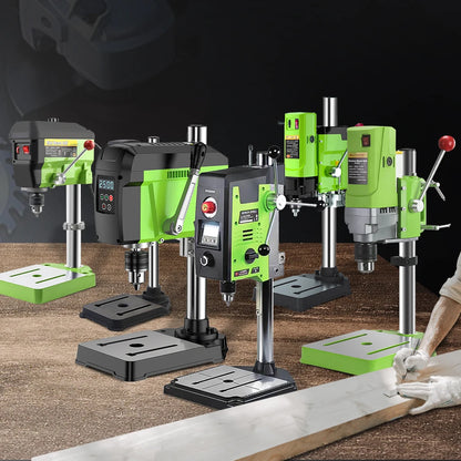 BG-5157 - Tafelboormachine - Variabele Snelheid - 1050W - 1-16mm - 60Hz - Werktafel - kantelbaar - Dieptestop - Kolomboormachine  - Tafelkolomboormachine - Groente - QUORE