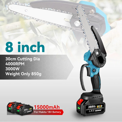 Kettingzaag - Snoeizaag - Takkenzaag - Handzaag - Draadloze - Elektrische - 8 Inch Zaagblad - Brushless Motor - Handzaam Snoeigereedschap – Inclusief 1x 18V Accu en Lader - QUORE