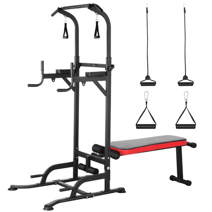 Power Tower – Fitnessstation – Pull-up Bar – Trainingsrek – Workout Station – Verstelbaar 181-234 cm – Max Belastbaarheid 200 kg - QUORE