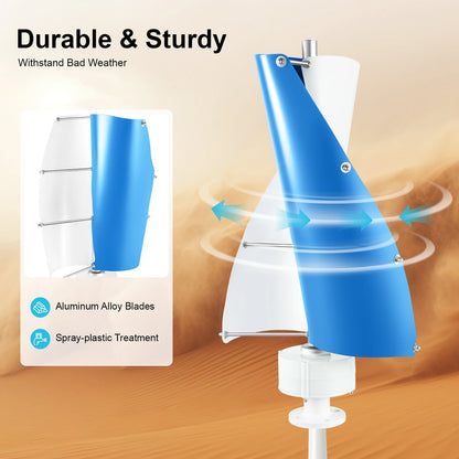Verticale Windturbine – Windgenerator – Thuisenergie – Duurzame Energie – 100W Vermogen – IP67 Waterdicht