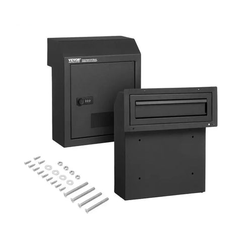 Letterbox - Postbox - Letterboxes - Letterbox Stainless Steel - Letterboxes Hanging - Heavy Duty Steel Plate - with 12” Combination Lock - Black