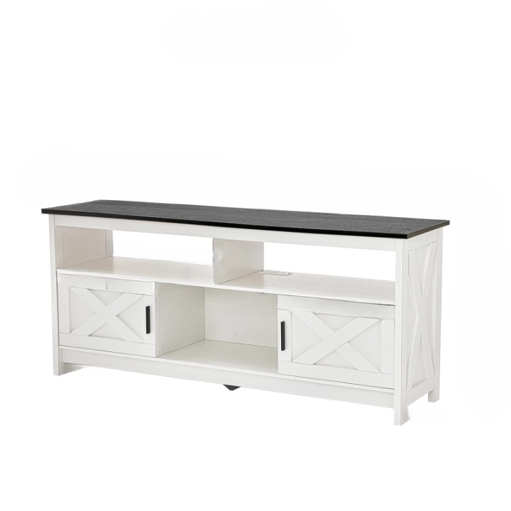 Tv-Meubel – Tv-Kast – Tv-Stand – Meubel – Draagkracht 136 Kg – Stopcontact Met Usb-Poort - 150 x 40 x 66 cm - Zwart