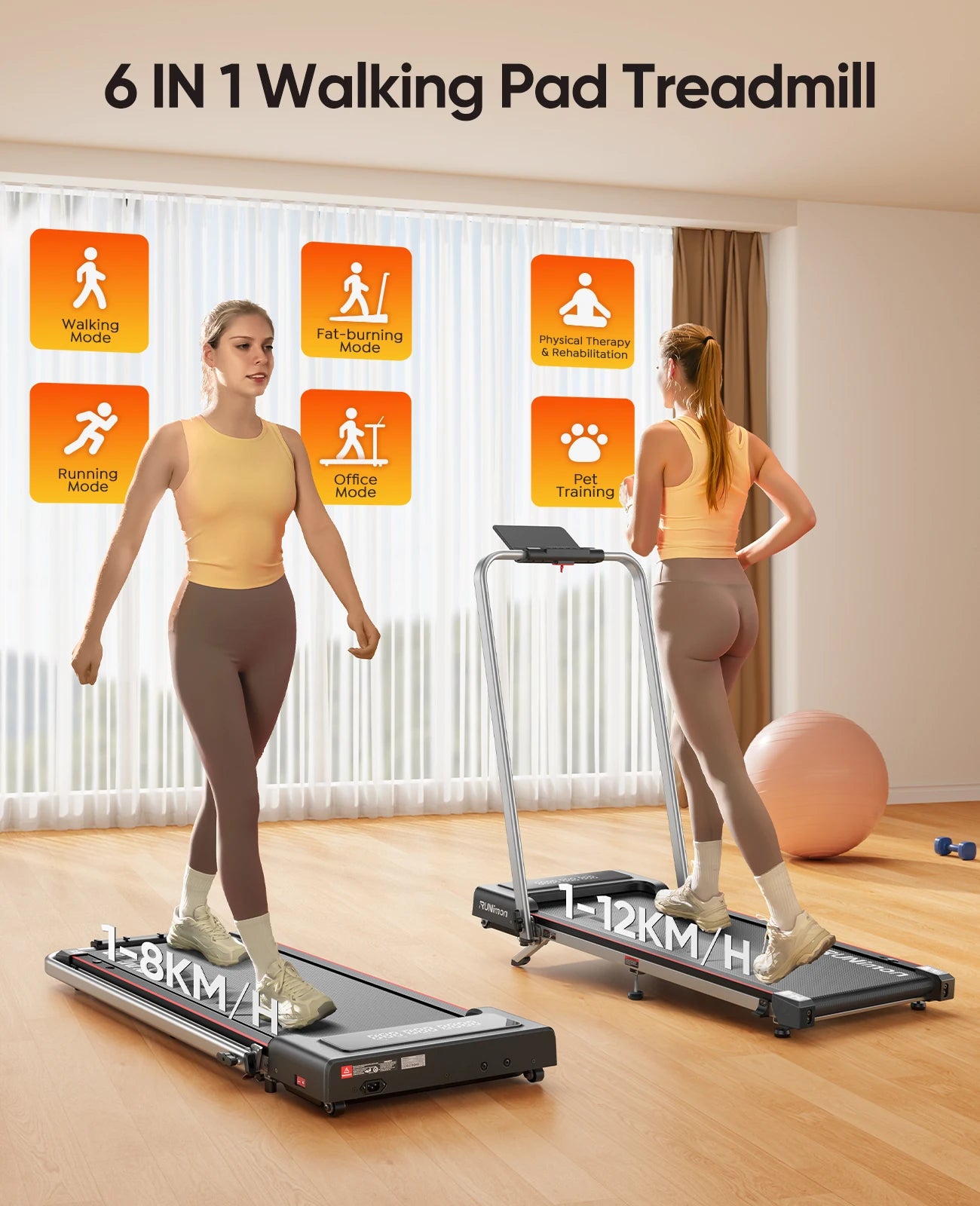 Loopband – Wandelband – Treadmill – Hardloopband – Trainingsapparaat – Snelheid 1-12 Km/U – Verstelbare Helling Tot 9% - Voor thuiskantoor - QUORE